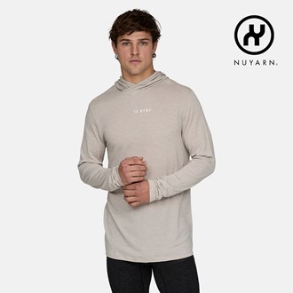 Mens LS Featherweight Hooded crew 